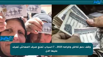 وقف دعم تكافل وكرامة 2025.. 7 أسباب تمنع صرف المعاش تعرف عليها الآن